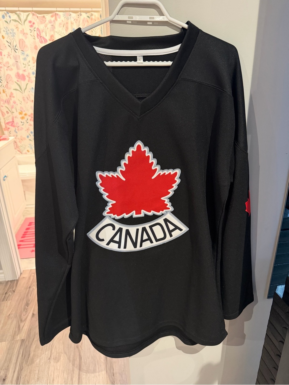 Black Canada Maple Leaf Crew Sweater